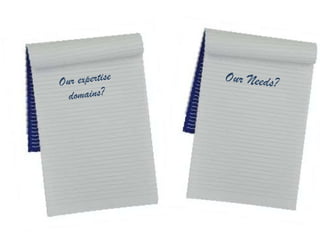 Our expertise domains? Our Needs? 