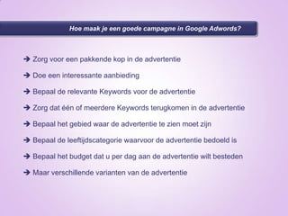  Bepaal op welke Keywords je gevonden wilt worden in Google