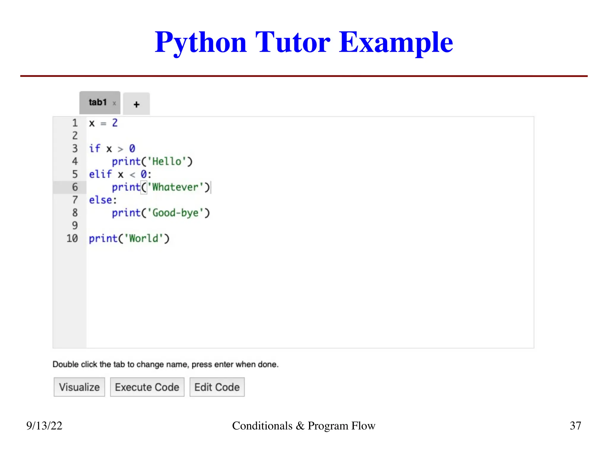 Python Slides conditioanls and control flow | PPT