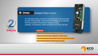 AC induction motors consume more than half of all the worlds
          energy! Unfortunately, motors lack the intelligence to address
          three key problems that lead to massive energy
          wastage, unnecessary carbon emissions and wear and tear.


Execute
 