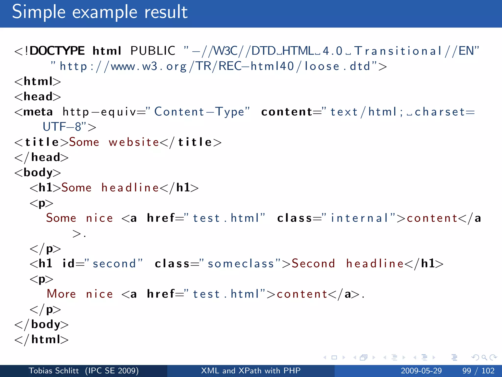 XML and XPath with PHP