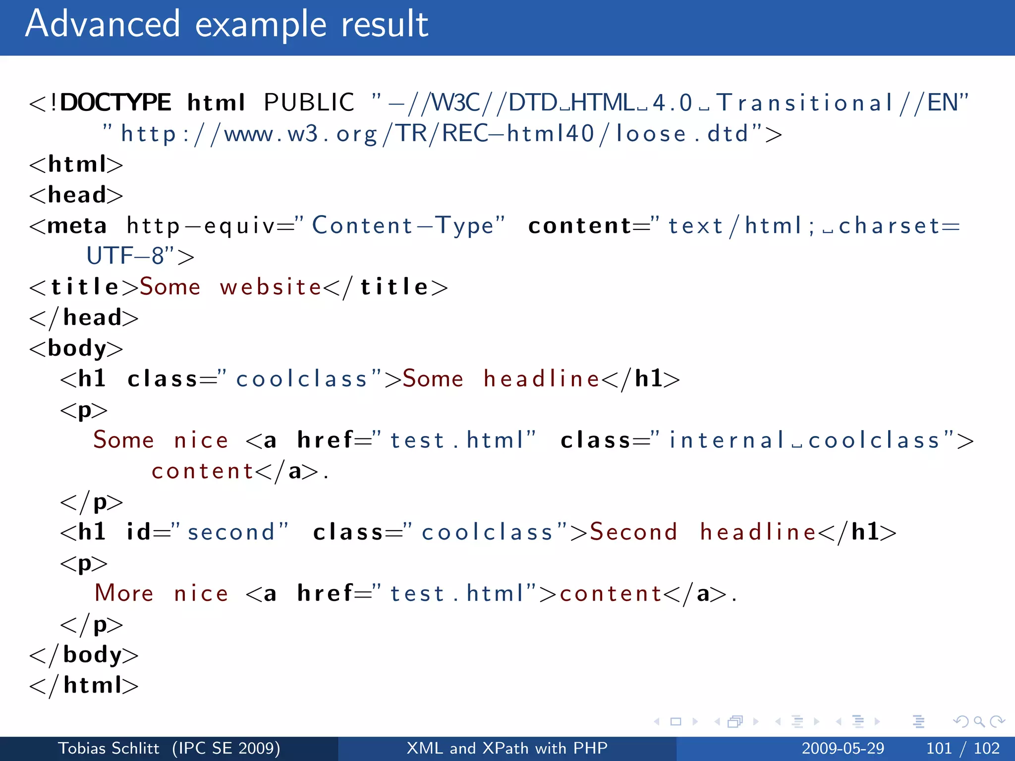 XML and XPath with PHP