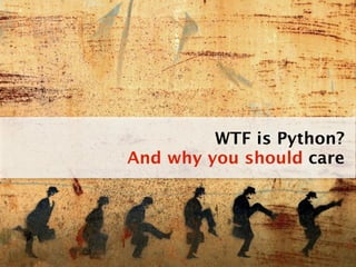 WTF is Python?
And why you should care
 