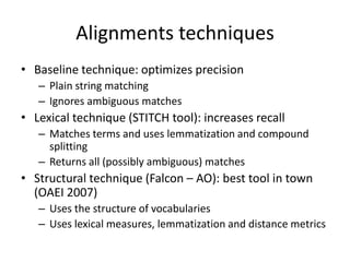 Combining Vocabulary Alignment Techniques | PPTX