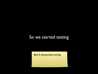 So we started testing
 