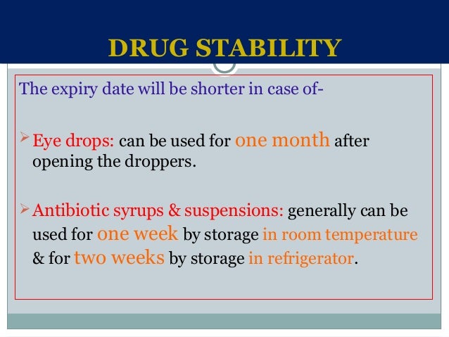 Expiry dates for drug administration