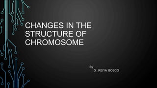 CHANGES IN THE
STRUCTURE OF
CHROMOSOME
By
D . REIYA BOSCO
 