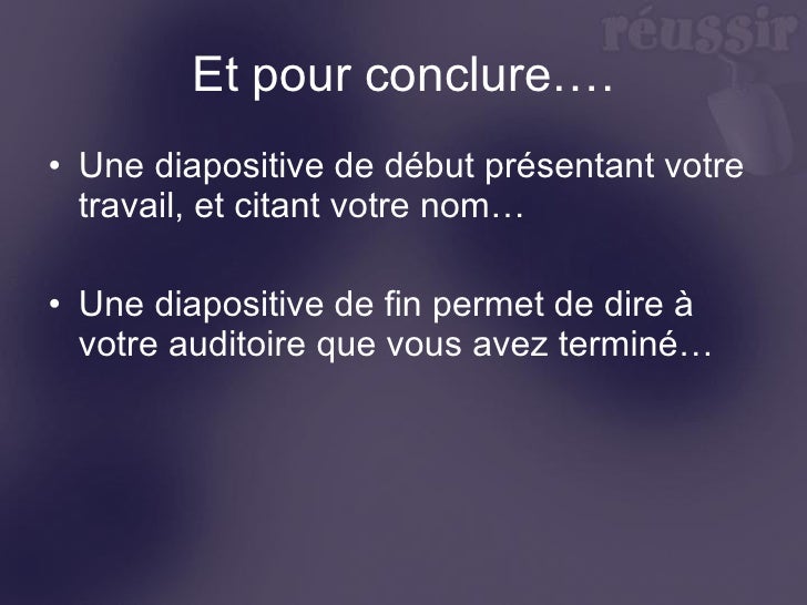Pr sentation avec un diaporama Pr sentation avec un diaporama