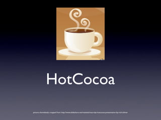 HotCocoa
picture shamelessly cropped from http://www.slideshare.net/mattetti/macruby-hotcocoa-presentation-by-rich-kilmer
 