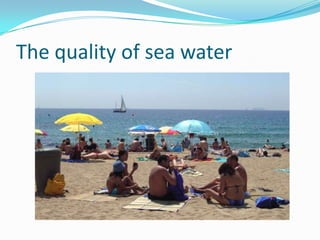 The quality of sea water
 