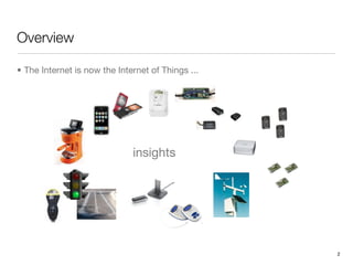 Overview

• The Internet is now the Internet of Things ...




                              insights




                                                   2
 