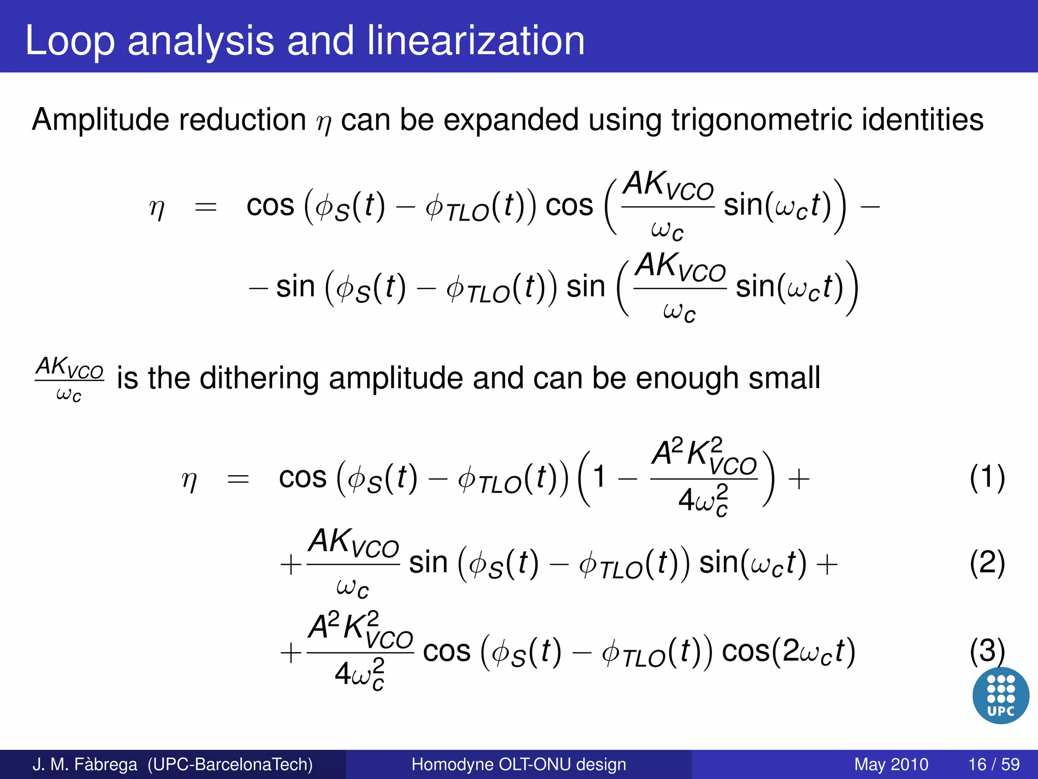 Homodyne OLT-ONU design for access optical networks