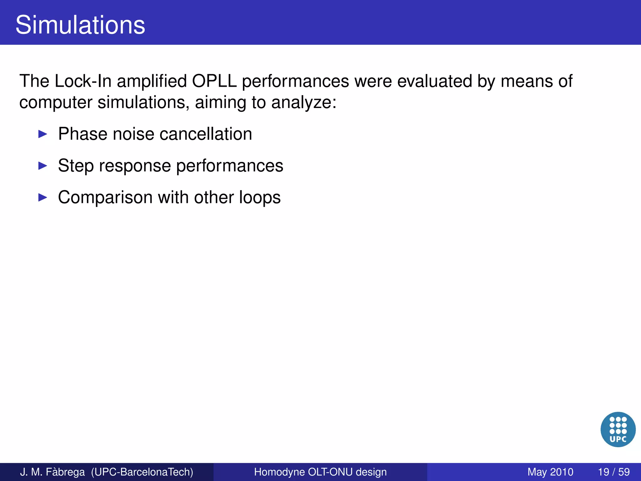 Homodyne OLT-ONU design for access optical networks