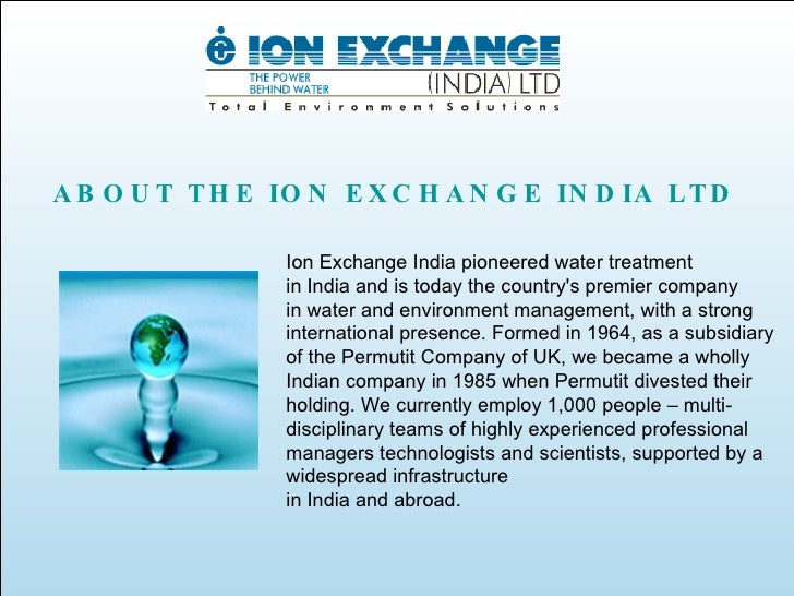 ION EXCHANGE (INDIA) LTD