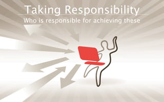 Taking Responsibility
Who is responsible for achieving these
 