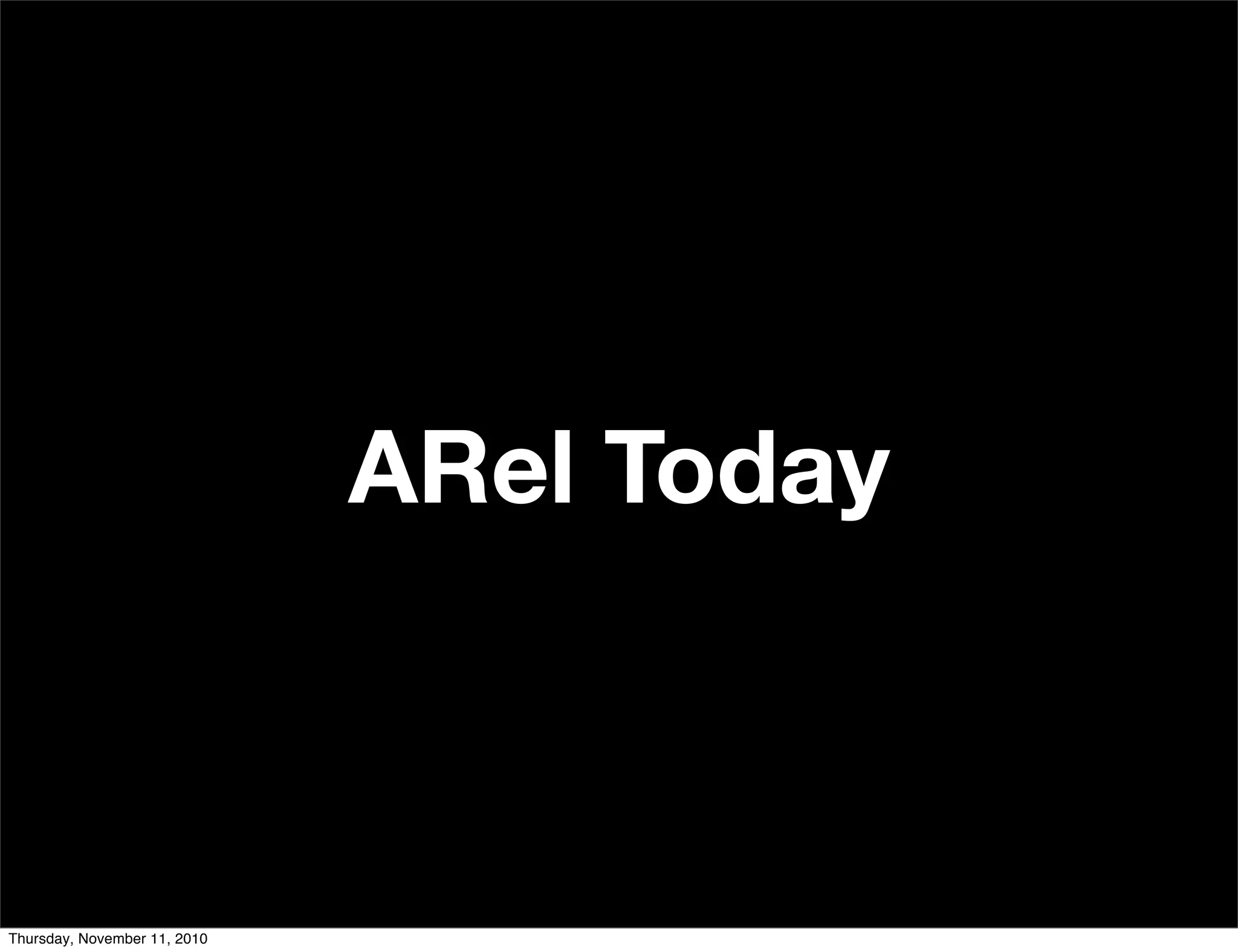 ARel Today
Thursday, November 11, 2010
 