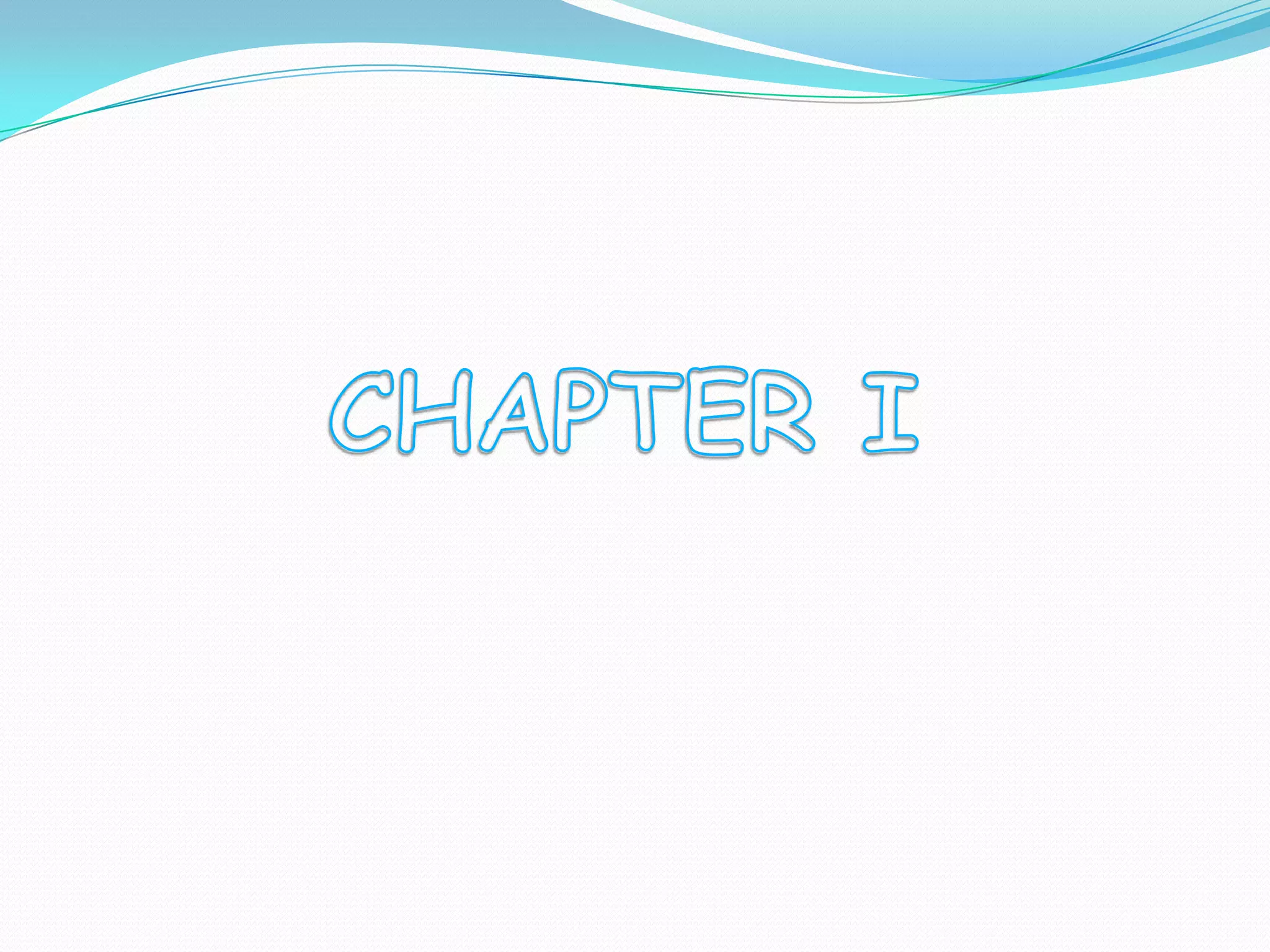 CHAPTER I