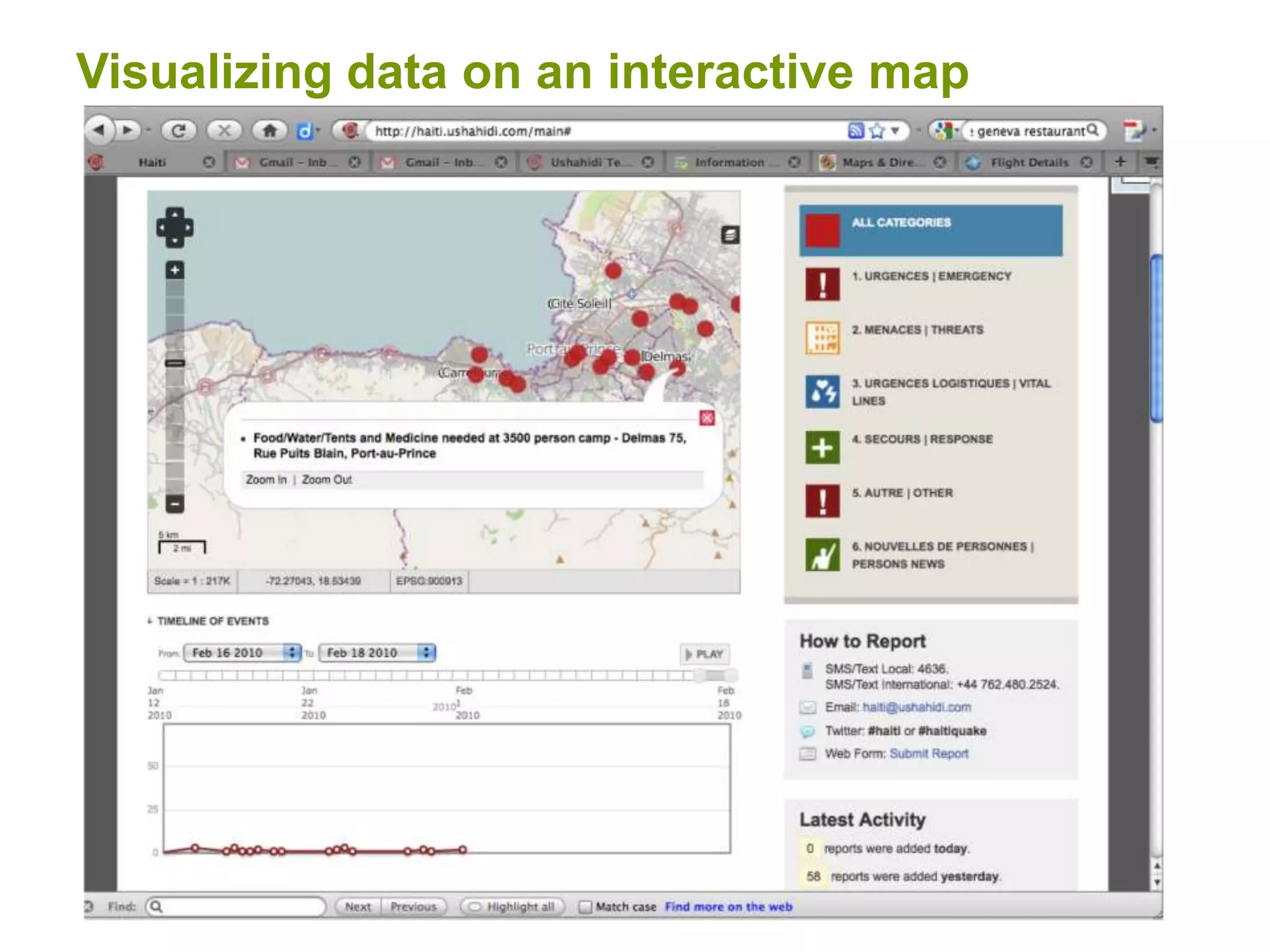 Visualizing data on an interactive map
