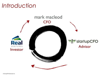 © StartupCFO Enterprises Inc.
Introduction
mark macleod
CFO
Advisor
Investor
 