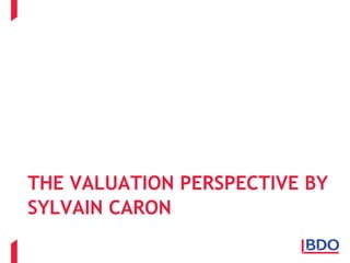 THE VALUATION PERSPECTIVE BY
SYLVAIN CARON
 