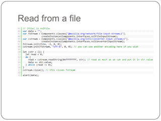 emailsplugin.jsYou can go to the following page, it will help you about the “Tabbed Browser” https://developer.mozilla.org/en/Code_snippets/Tabbed_browser
