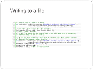 Option dialogSometimes, if we need to input some options into your Firefox add-on.That’s the time, you use a xul dialog.