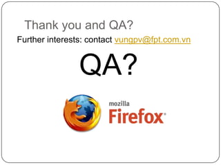 Option DialogWe add the following filesoptionsDialog.xuloptionsDialog.jsoptionsDialog.cssChange the way we add new tab when user clicks the Open Mails button.Make a for loop and open all pages in the option fileAdd in the install.rdf one line describe about the option dialog:<em:optionsURL>chrome://emailsplugin/content/optionsDialog.xul</em:optionsURL>