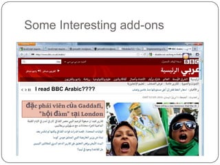 Some Interesting add-onsI read BBC Arabic????