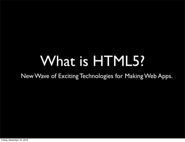 Introduction to HTML5 | PPT