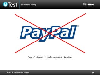 Finance Doesn’t allow to transfer money to Russians. 