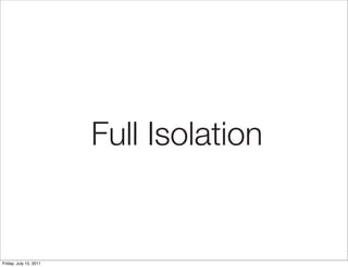 Full Isolation


Friday, July 15, 2011
 