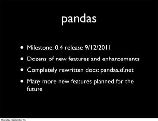 Data Analysis and Statistics in Python using pandas and statsmodels | PDF