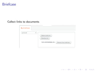 Briefcase



   Collect links to documents
 