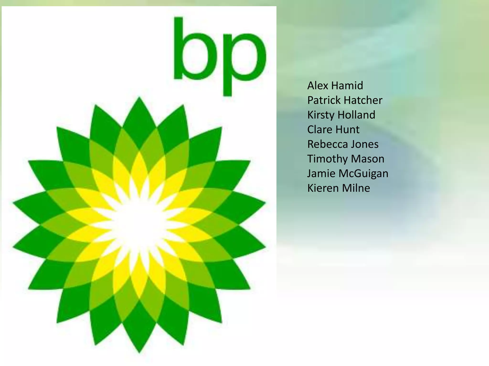 Alex Hamid
Patrick Hatcher
Kirsty Holland
Clare Hunt
Rebecca Jones
Timothy Mason
Jamie McGuigan
Kieren Milne
 