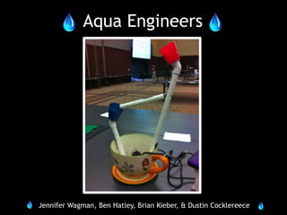 Aqua Engineers




Jennifer Wagman, Ben Hatley, Brian Kieber, & Dustin Cocklereece
 
