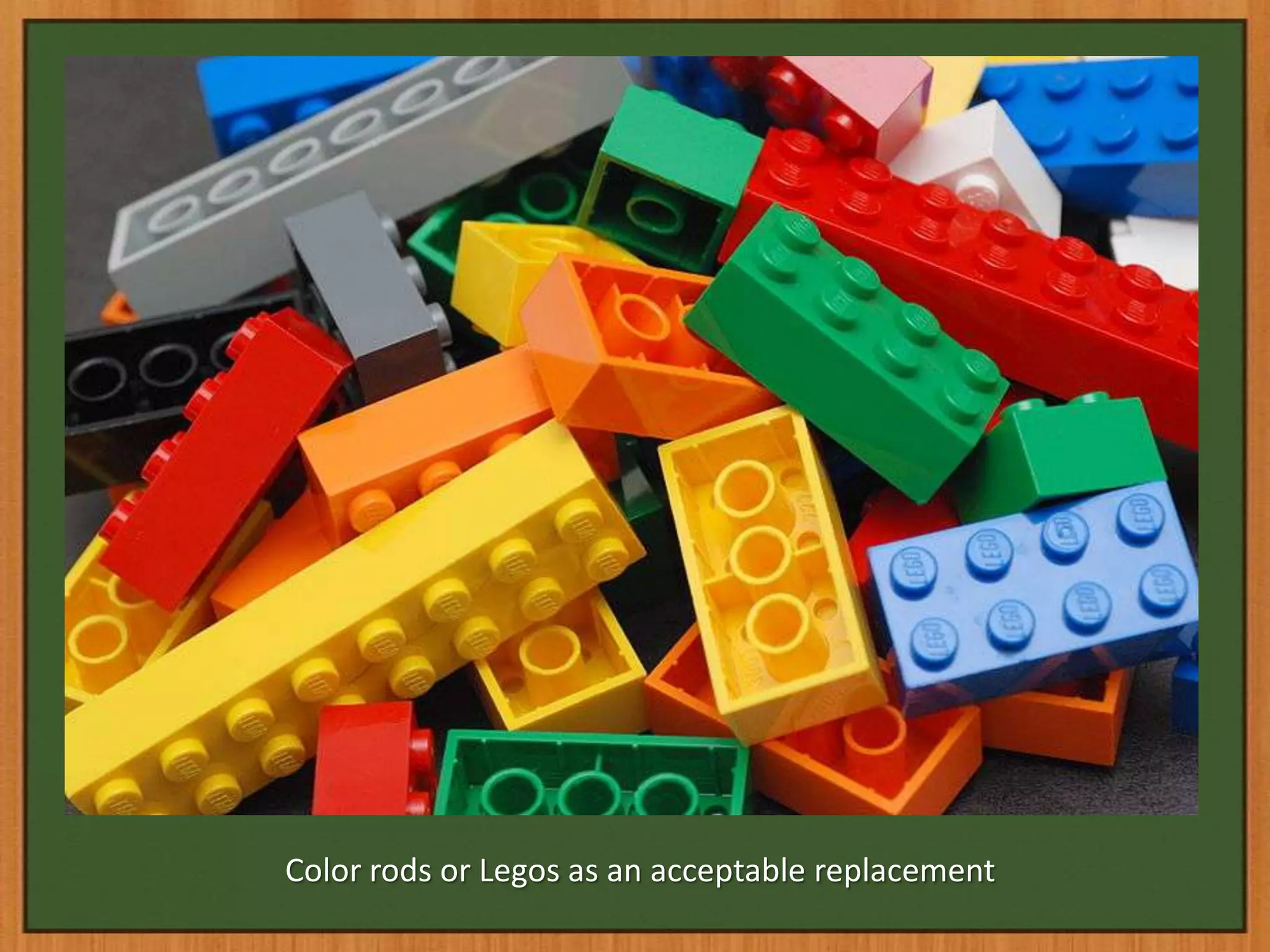 Color rods or Legos as an acceptable replacement
 