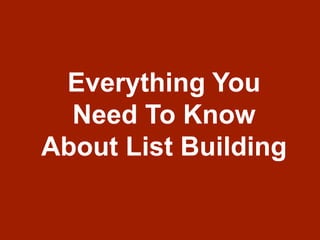 Awesome List Building Course 2012 Check It Out  ;P