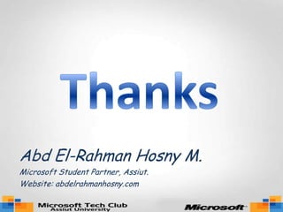Assiut Tech Club - Microsoft Cloud Computing | PPTX