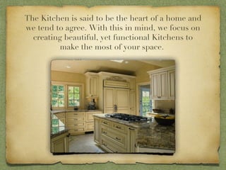 The Kitchen is said to be the heart of a home and we tend to agree. With this in mind, we focus on creating beautiful, yet functional Kitchens to make the most of your space.  