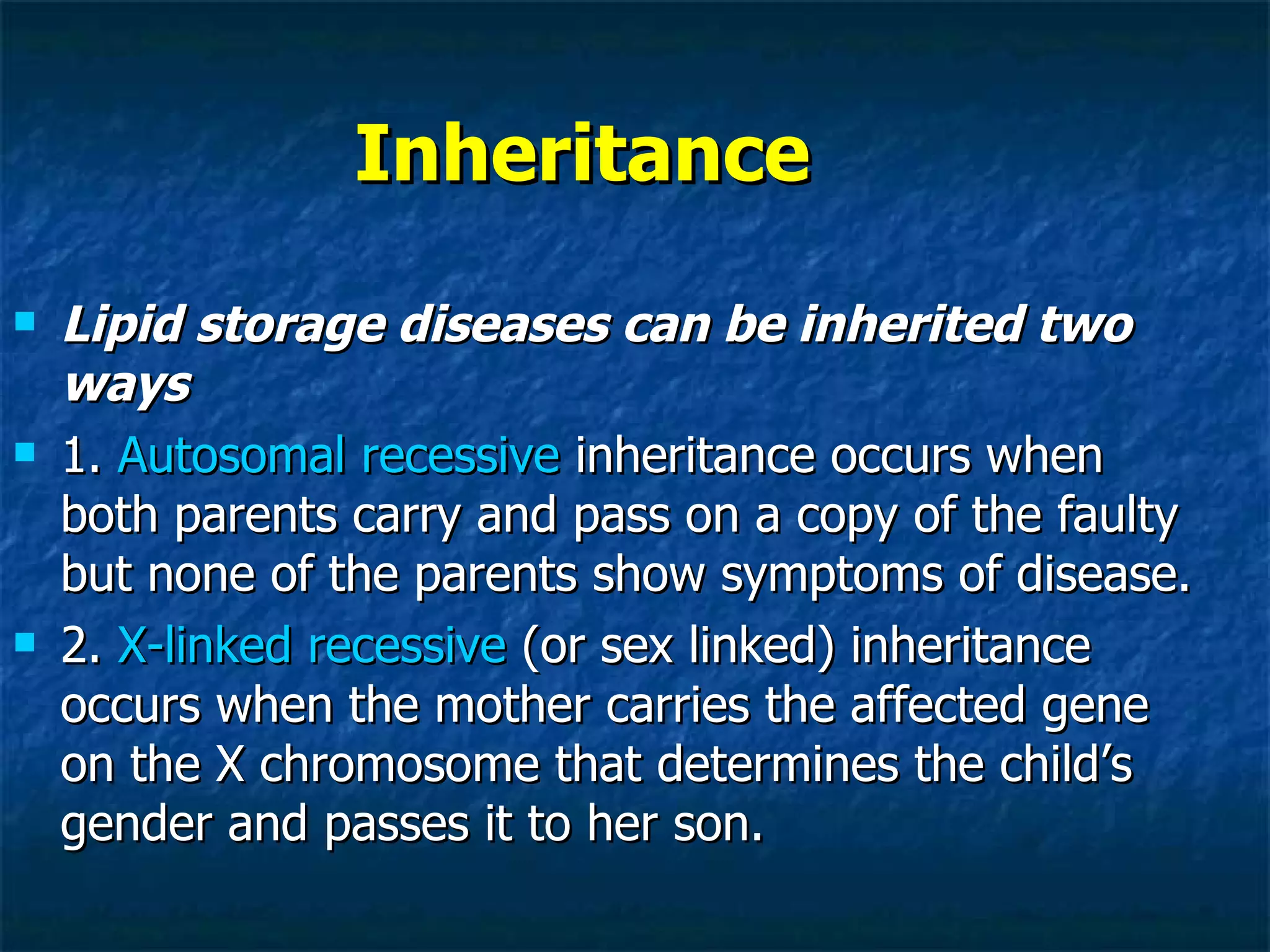 lipid storage diseases | PPT