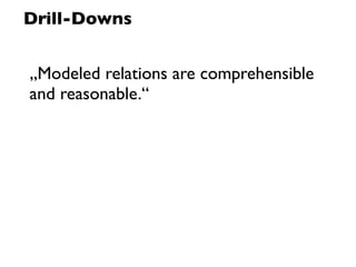 Drill-Downs


„Modeled relations are comprehensible
and reasonable.“
 