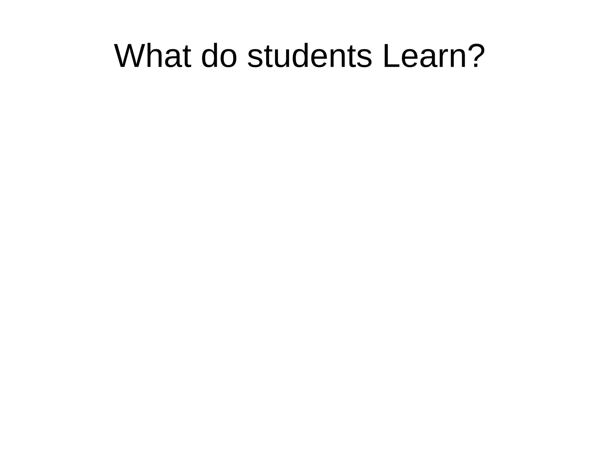 What do students Learn?
 