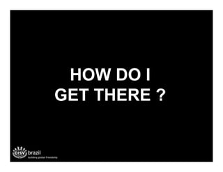 HOW DO I
GET THERE ?
 