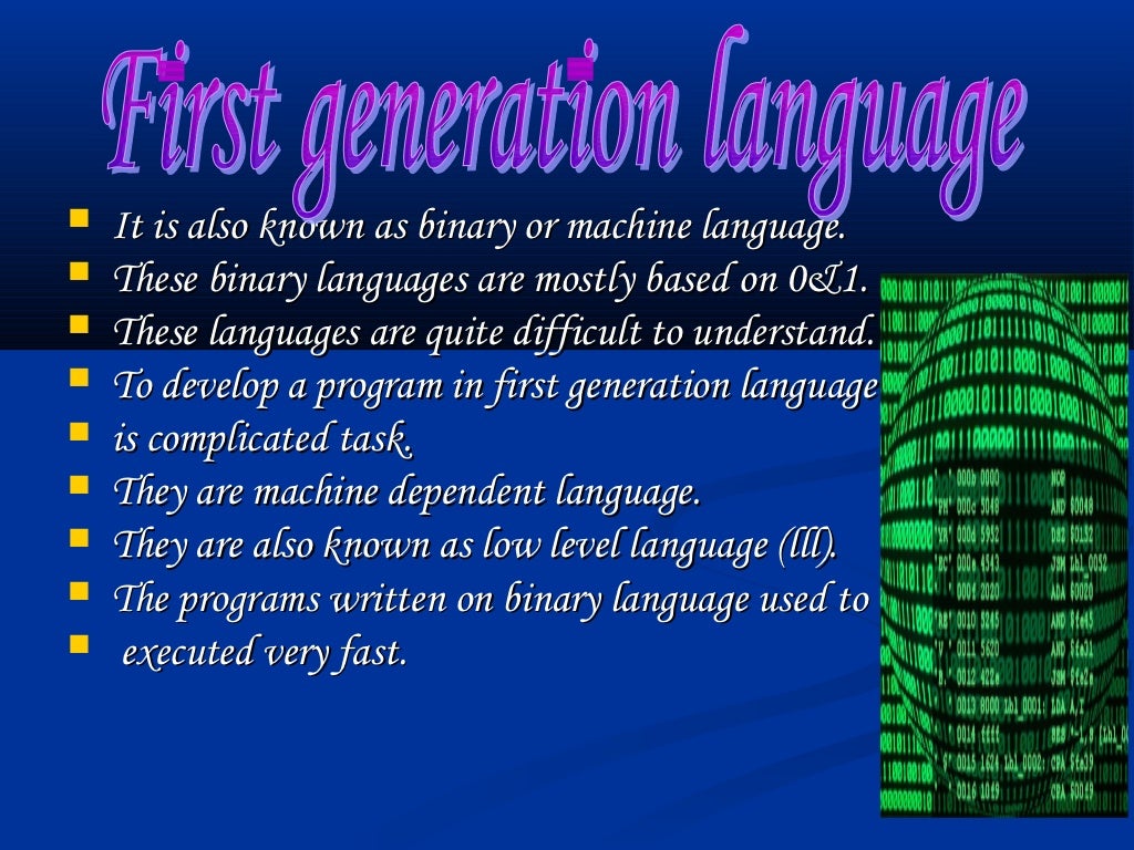 Presentation on generation of languages