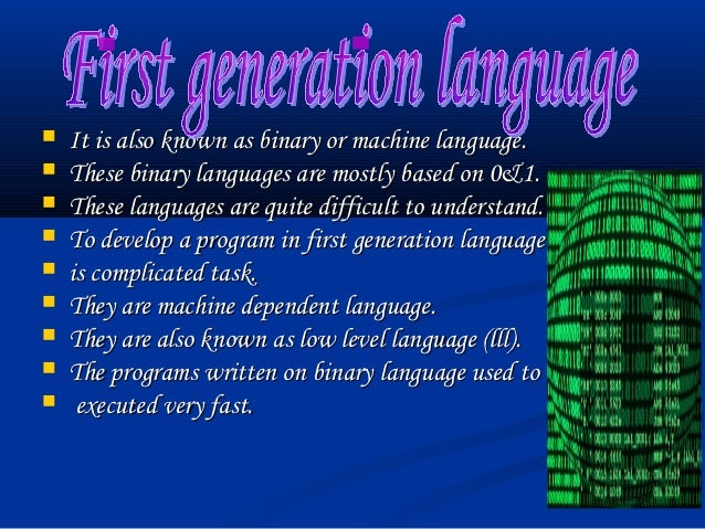 Presentation on generation of languages