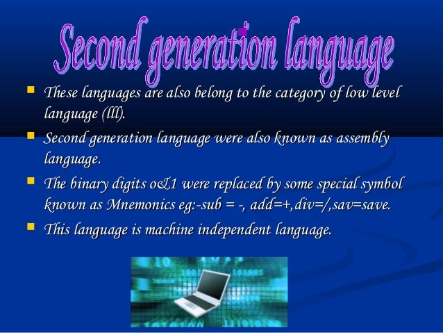 Presentation on generation of languages
