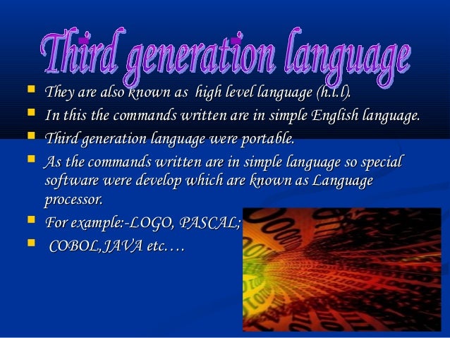 Presentation on generation of languages