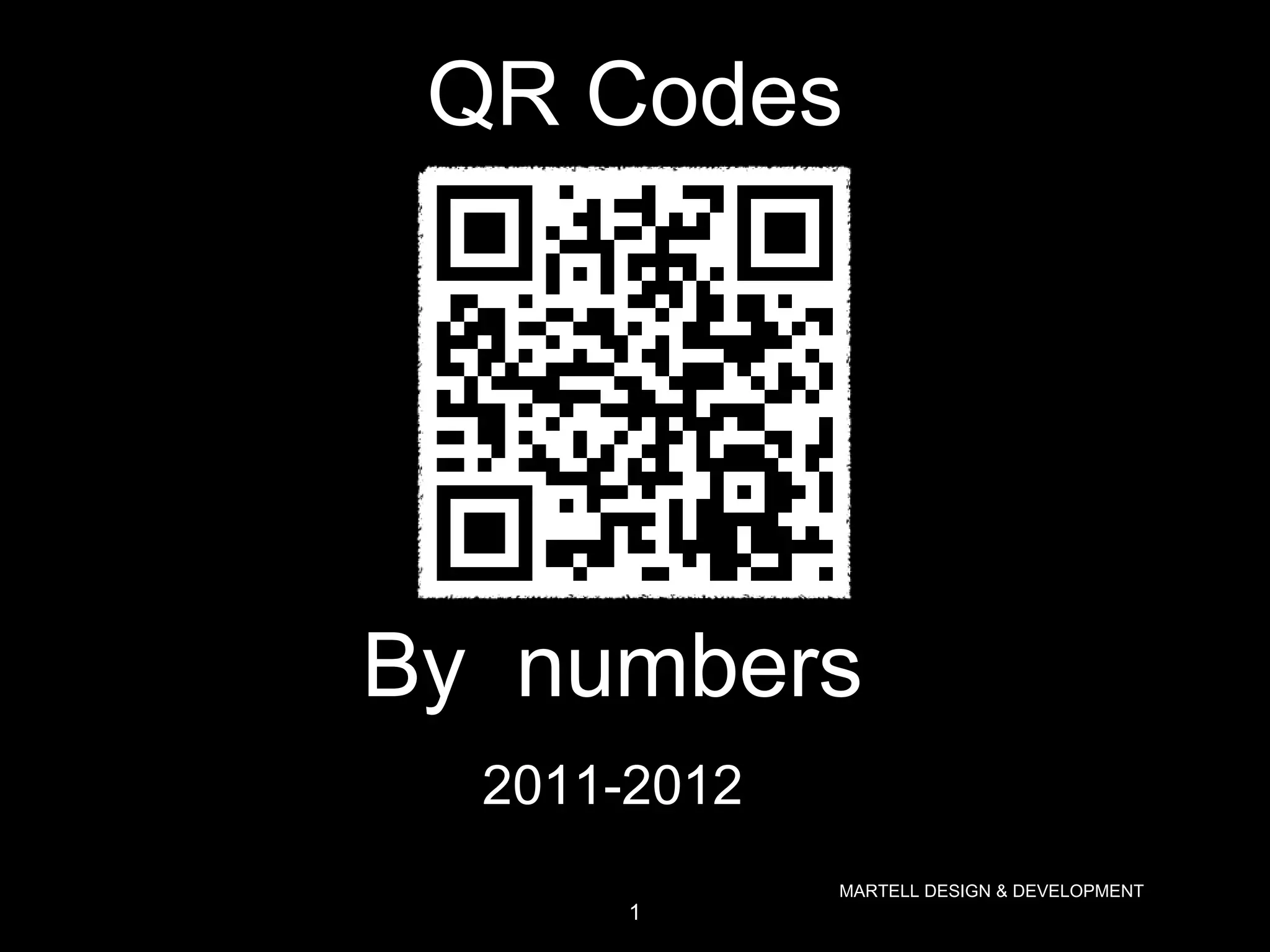 QR Codes
By numbers
2011-2012
MARTELL DESIGN & DEVELOPMENT
1