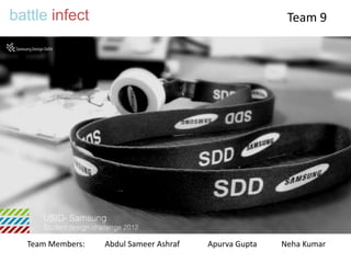 battle infect                                           Team 9




  Team Members:   Abdul Sameer Ashraf   Apurva Gupta   Neha Kumar
 