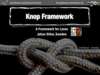 montania.se/projects/knop        knopdemo.montania.se




            Knop Framework
                    A Framework for Lasso
                     Johan Sölve, Sweden


                                                 sheetbend – skotstek
 